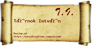 Tárnok István névjegykártya