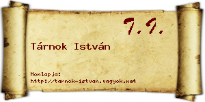 Tárnok István névjegykártya